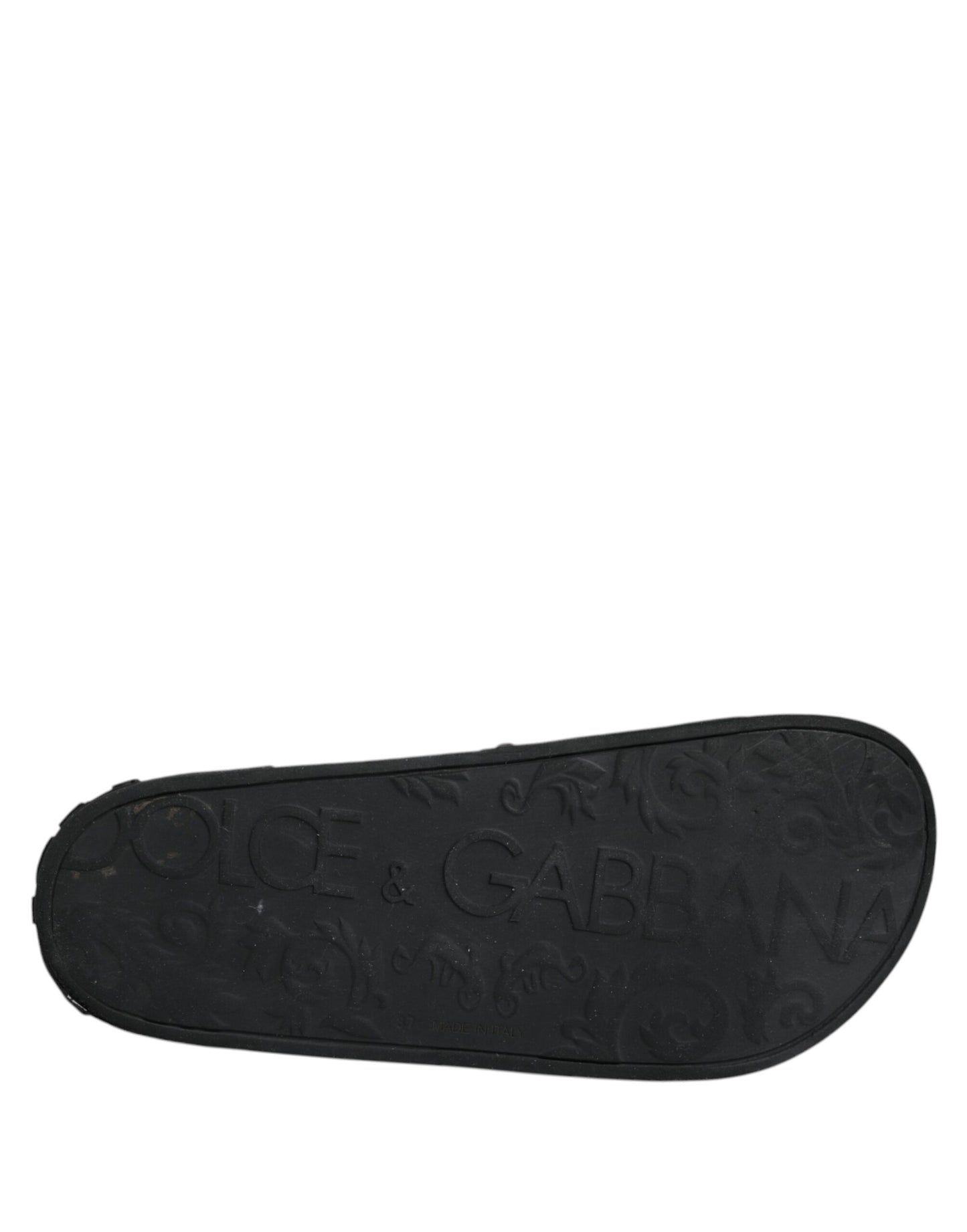 Dolce & Gabbana Schwarze Gummi-Sandalen, Strandschuhe