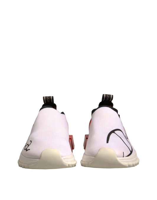 Dolce & Gabbana Weiß Rot Low Top Sorrento Sneakers Schuhe