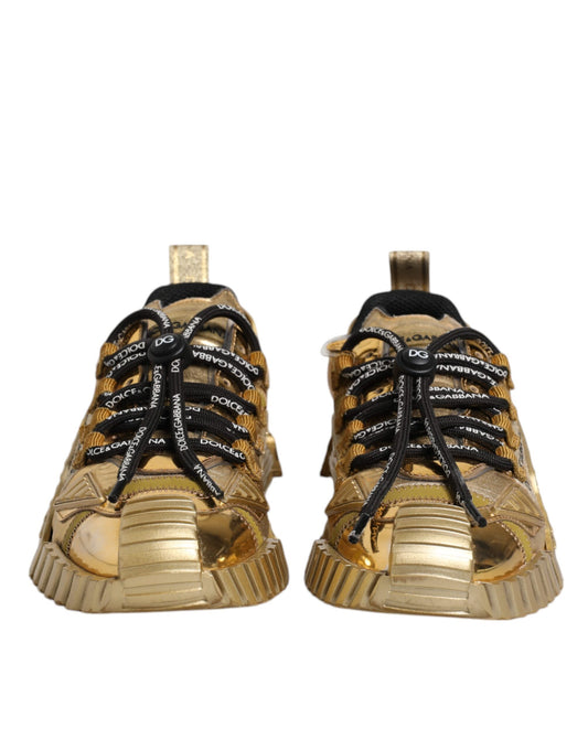 Dolce & Gabbana – Goldene, elastische Schnürschuhe NS1