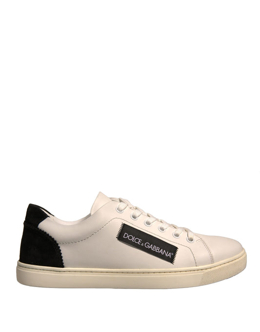 Dolce & Gabbana Weiße Wildleder Low Top Sneakers Schuhe