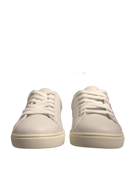 Dolce & Gabbana Weiße Wildleder Low Top Sneakers Schuhe