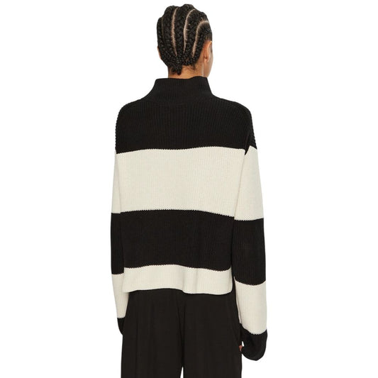 Calvin Klein Jeans – Schwarz-weißer Baumwollpullover