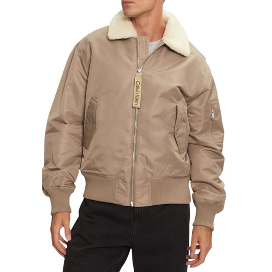 Calvin Klein Jeans – Beige Jacken und Mäntel aus recyceltem Polyamid