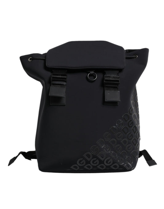 Dolce & Gabbana – Schulrucksack aus Neopren und Nylon mit DG-Logo, Schwarz