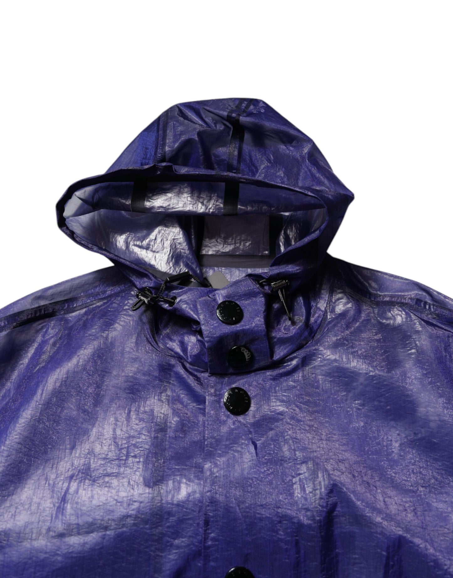 Dolce & Gabbana Dunkelblaue Regenjacke aus Baumwolle mit Kapuze für Herren