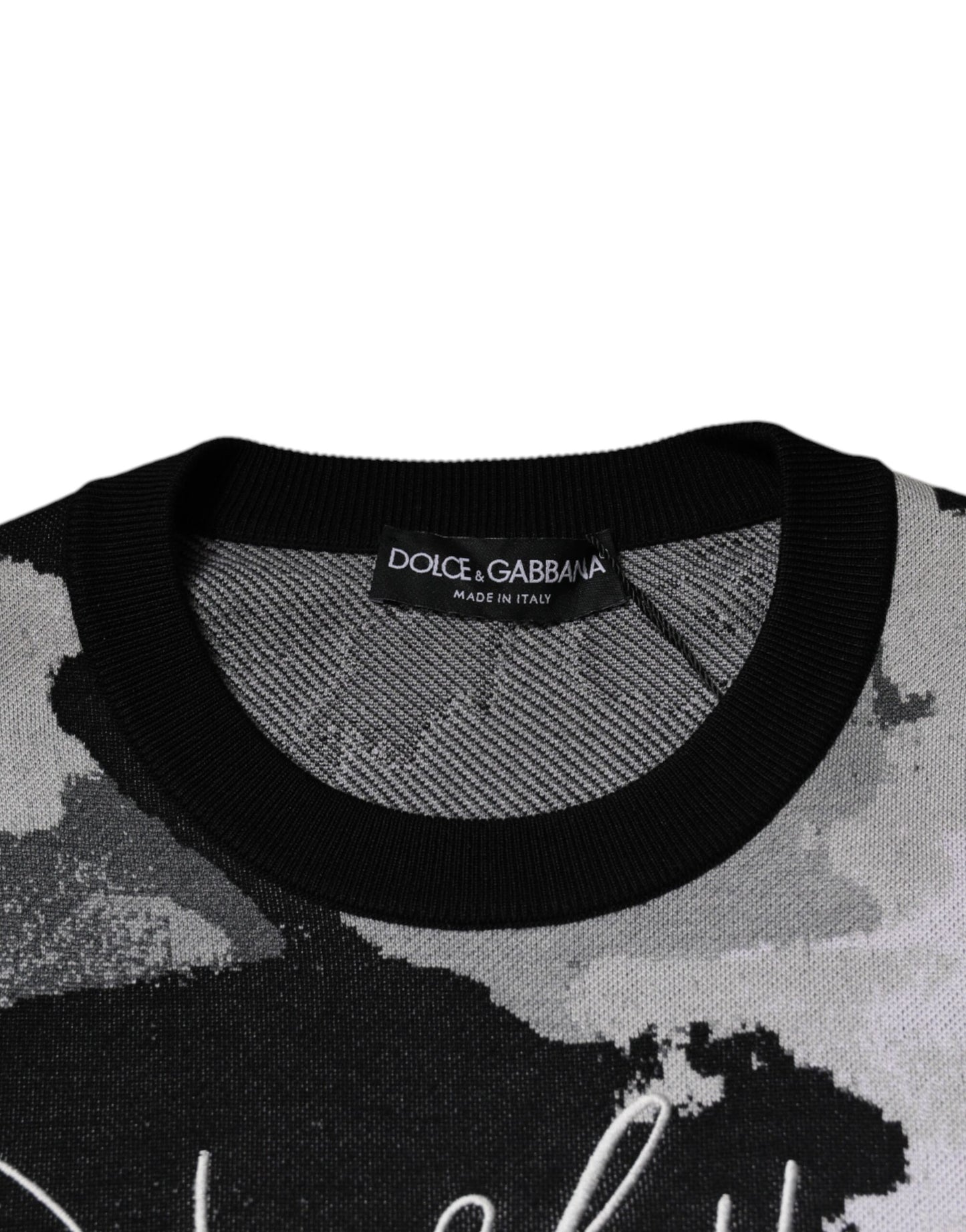Dolce & Gabbana Multicolor Camouflage Rundhalspullover für Herren