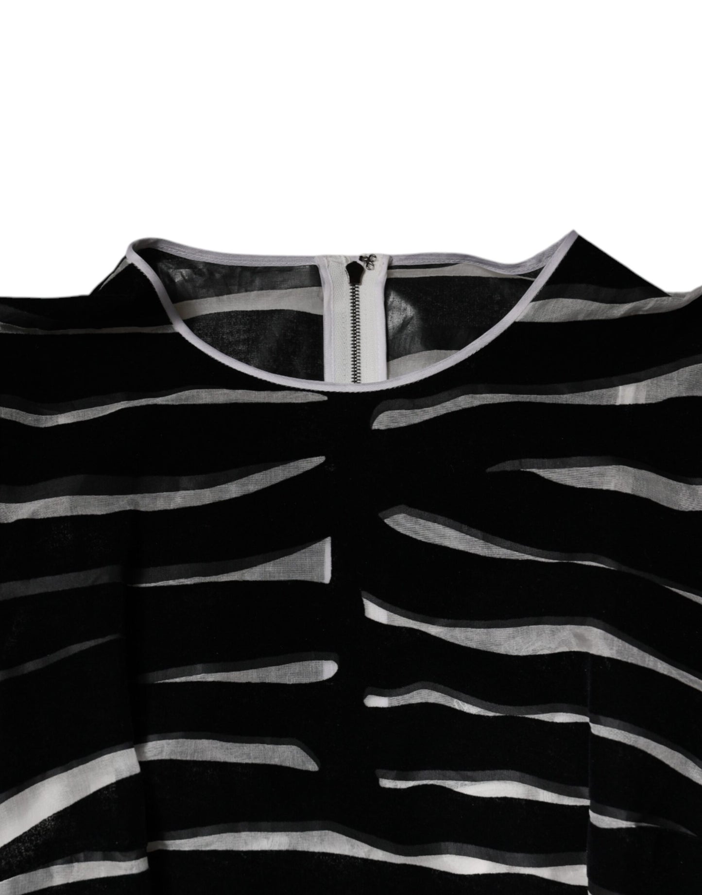 Dolce & Gabbana – A-Linien-Etui-Minikleid mit Zebramuster in Schwarz und Weiß