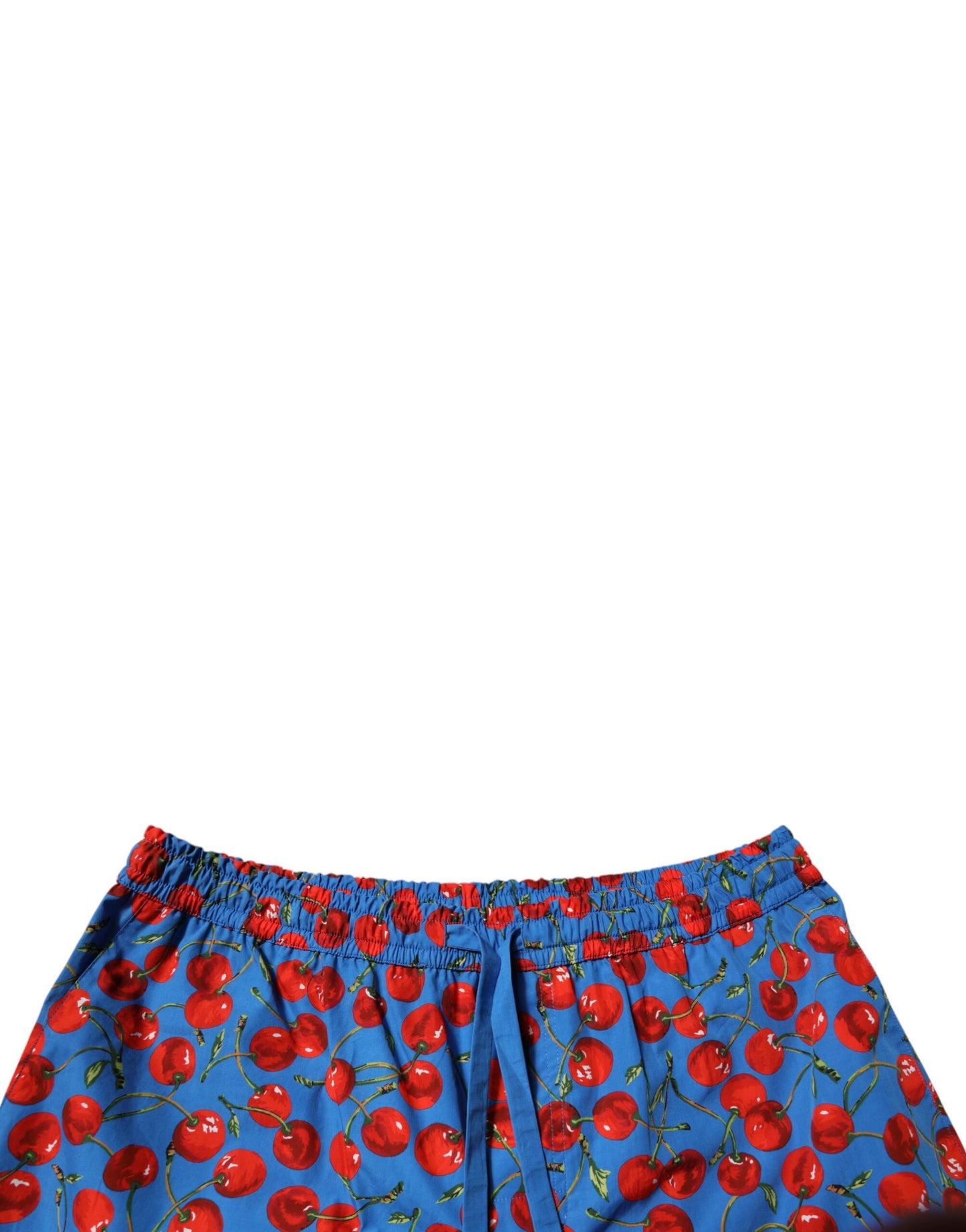 Dolce & Gabbana – Bermudashorts aus Baumwolle mit blauem Kirschdruck