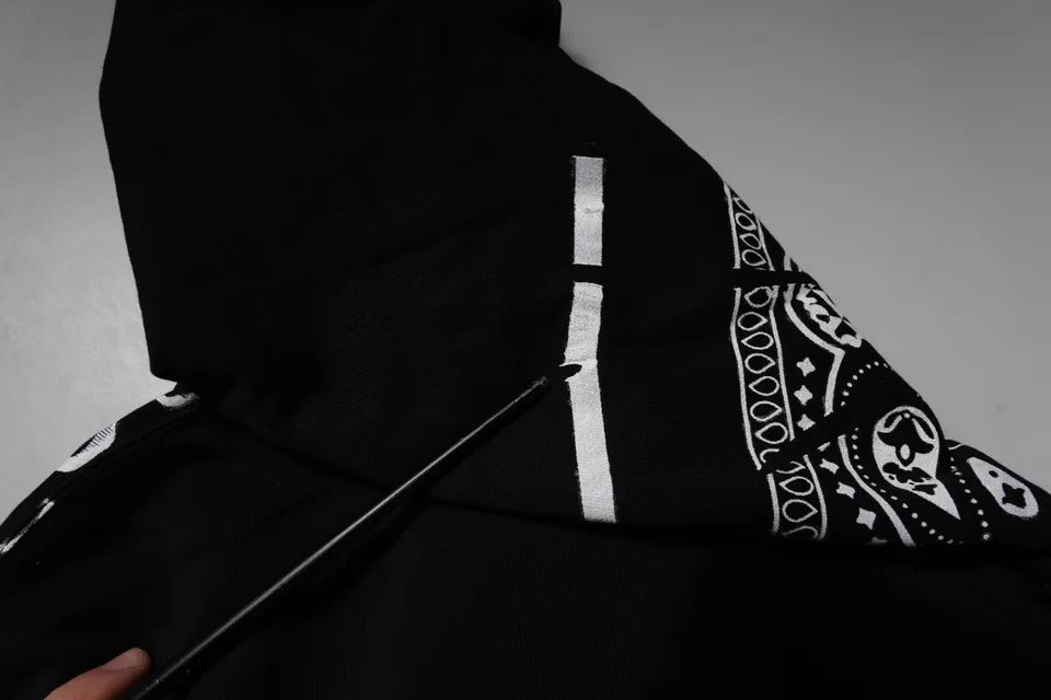 Dolce & Gabbana Schwarzer Bandana-Kapuzenpullover für Herren