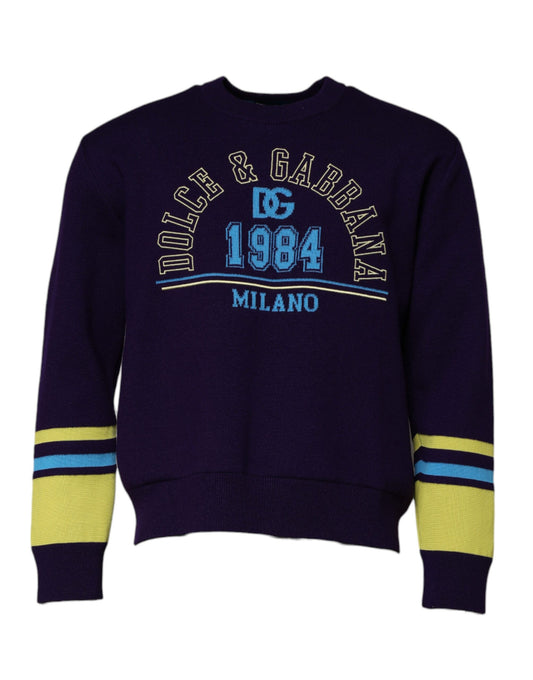 Dolce & Gabbana Blau 1984 Milano Rundhals-Sweatshirt
