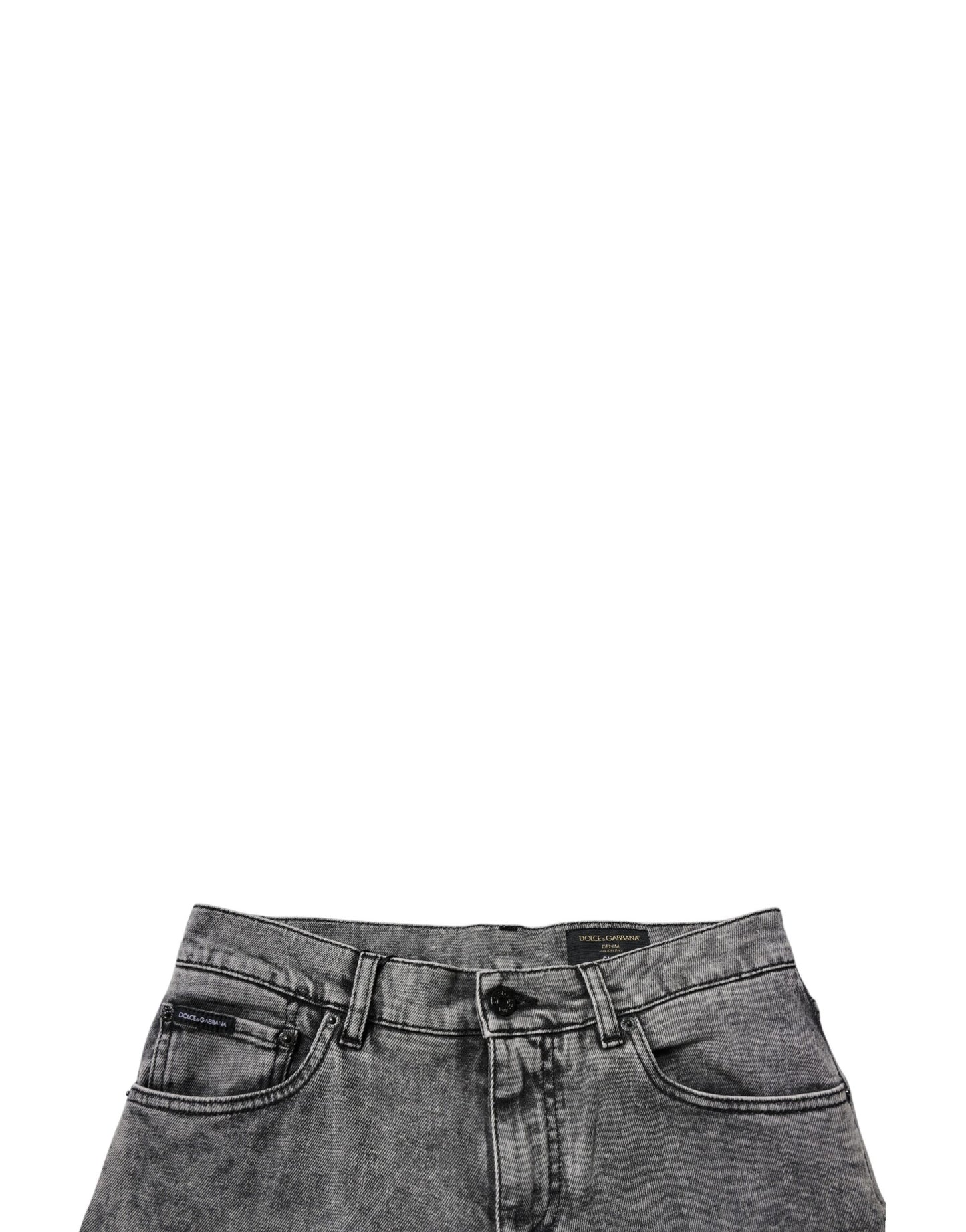 Dolce & Gabbana – Slim-Fit-Jeans aus gewaschener Baumwolle in Dunkelgrau