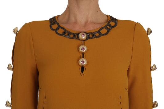 Dolce & Gabbana – Braunes Minikleid mit Kristallverzierung