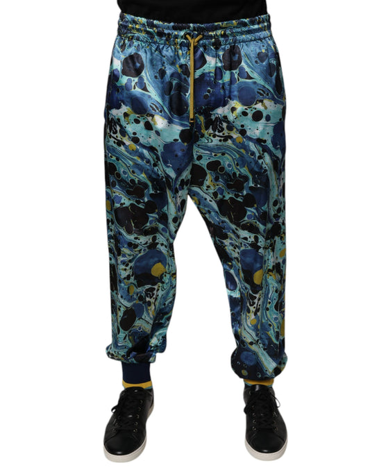 Dolce & Gabbana – Jogginghose mit mehrfarbigem Marmor-Print für Herren