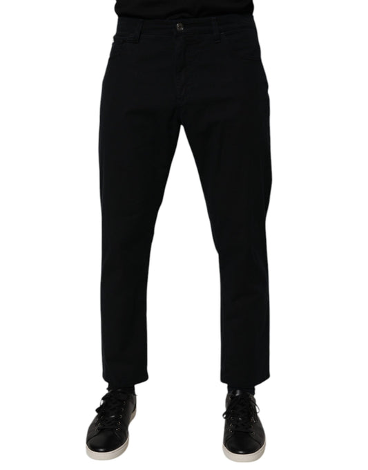 Dolce & Gabbana Dunkelblaue, lockere Herren-Jeans aus Baumwollstretch