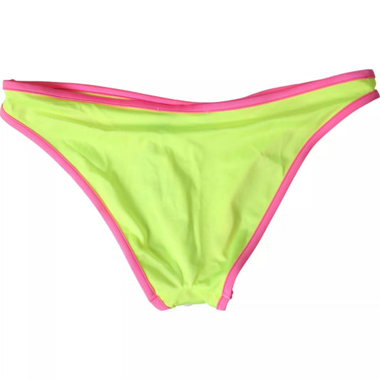 Dolce & Gabbana Gelb Rosa Nylon Bademode Bottom Beachwear Bikini