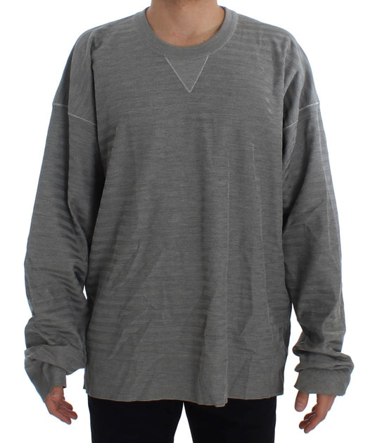 Dolce & Gabbana Grauer Pullover mit Rundhalsausschnitt aus Seide