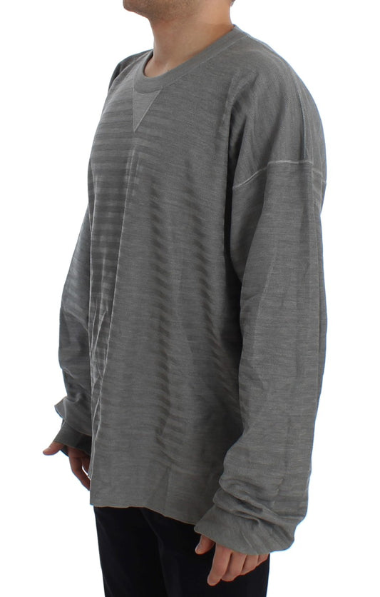 Dolce & Gabbana Grauer Pullover mit Rundhalsausschnitt aus Seide