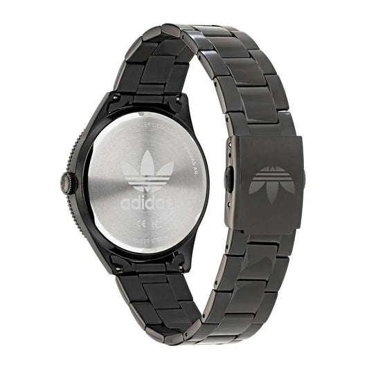Adidas Schwarze Edelstahl-Armbanduhr