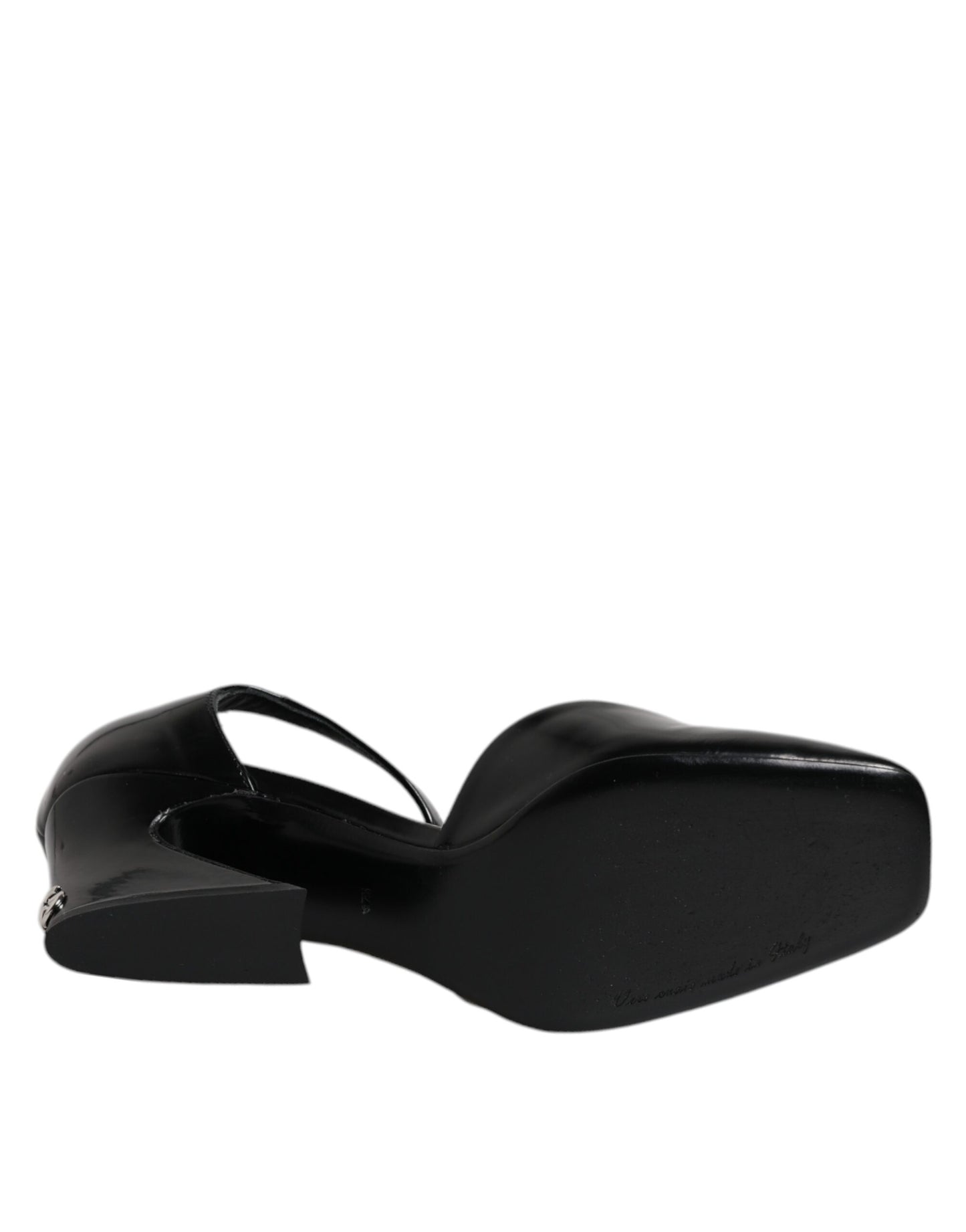 Dolce & Gabbana Schwarze Ledersandalen mit Knöchelriemen von Jackie