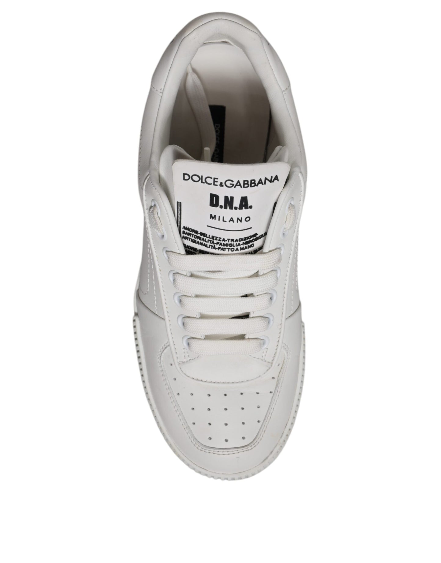 Dolce & Gabbana Weiße Miami Leder Low Top Sneakers Schuhe