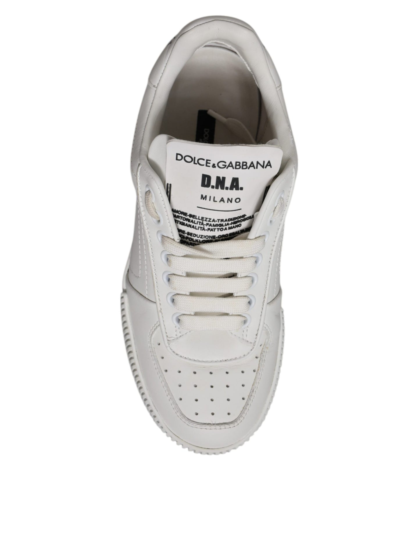 Dolce & Gabbana Weiße Miami Leder Low Top Sneakers Schuhe