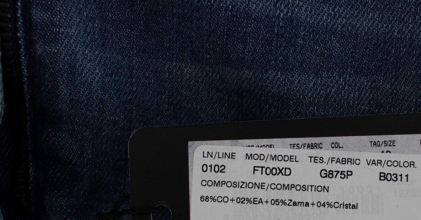 Dolce & Gabbana – Jeans mit Kristallrosen und Herzverzierung