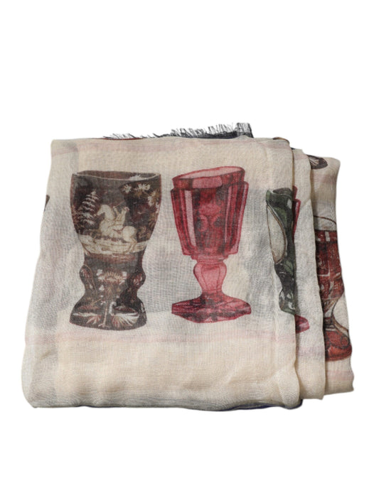 Dolce & Gabbana Mehrfarbiger Foulard-Schal aus Glaskaschmir
