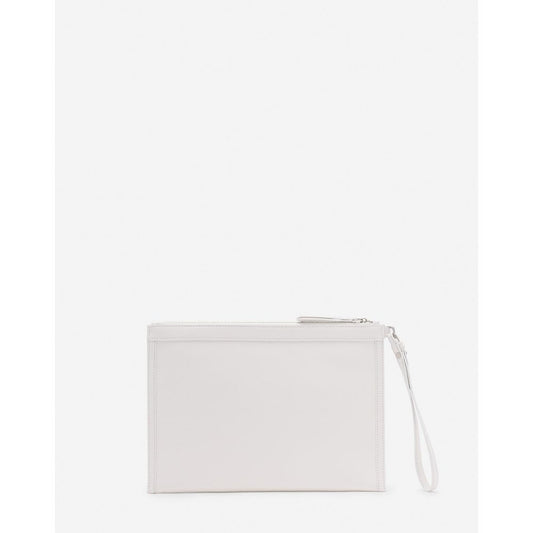 Lanvin White Leather Men Pouch Wallet