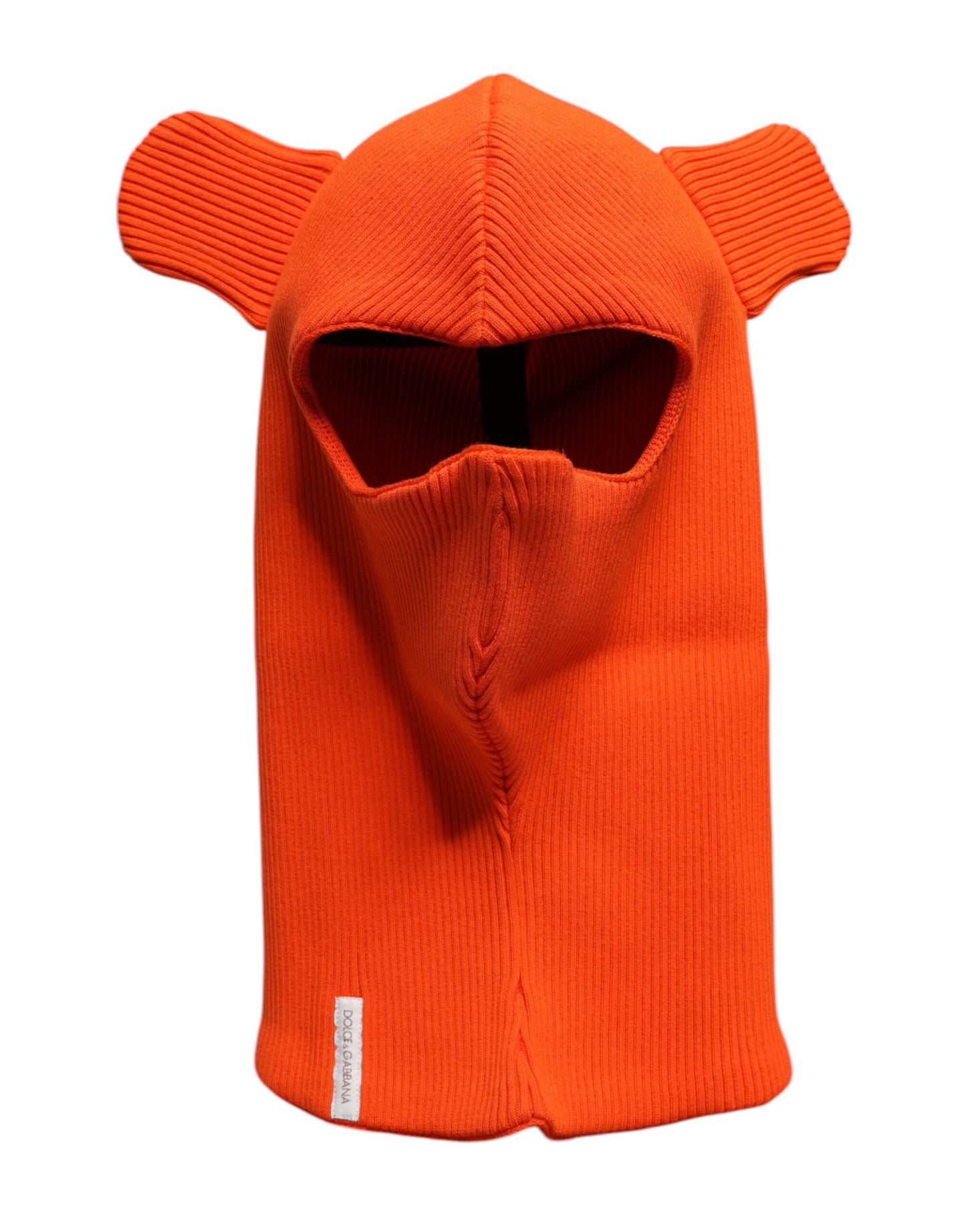 Dolce & Gabbana Balaclava-Mütze aus orangefarbener Baumwolle für den ganzen Kopf