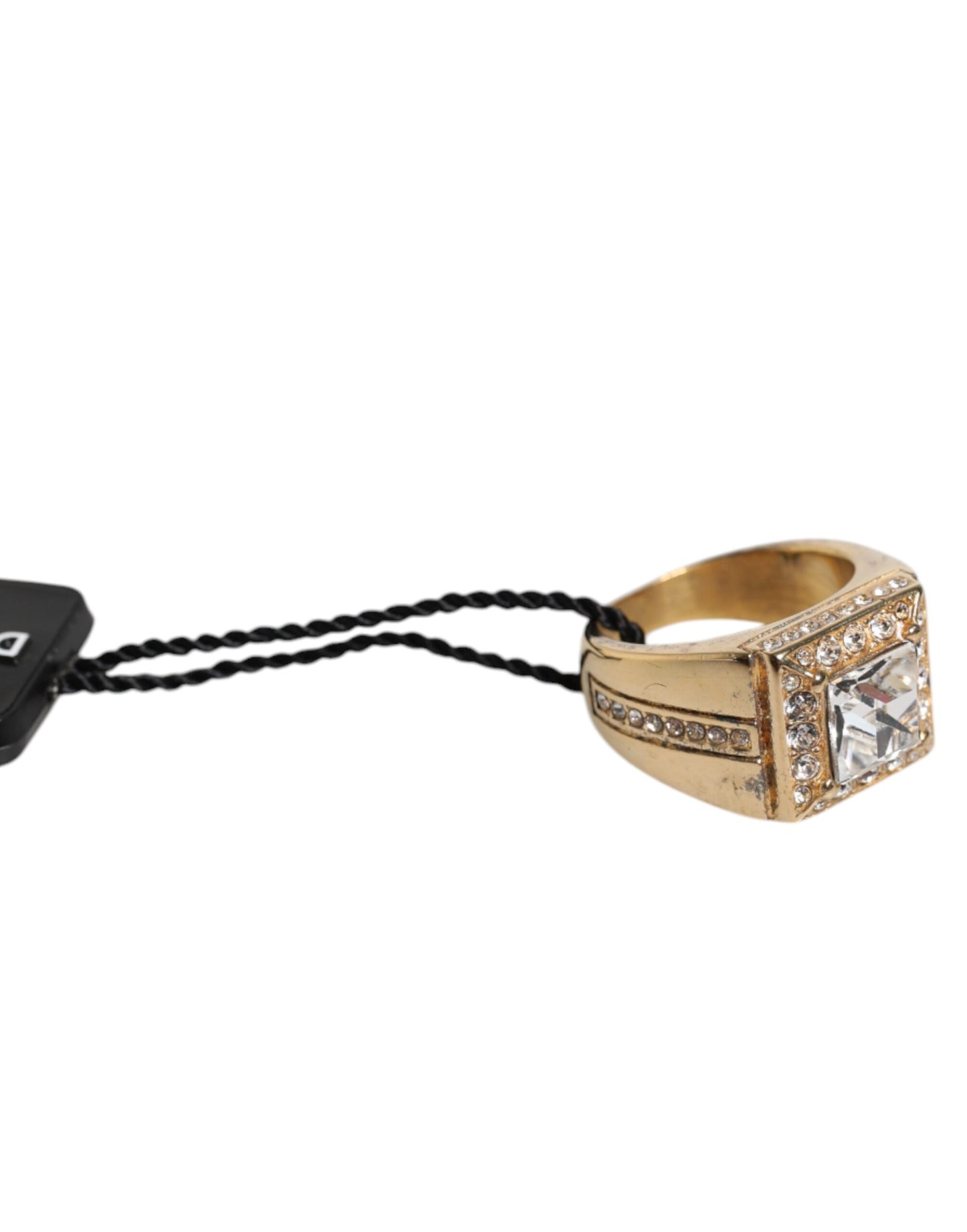 Dolce & Gabbana – Goldfarbener Ring aus Sterlingsilber 925 mit Kristallen