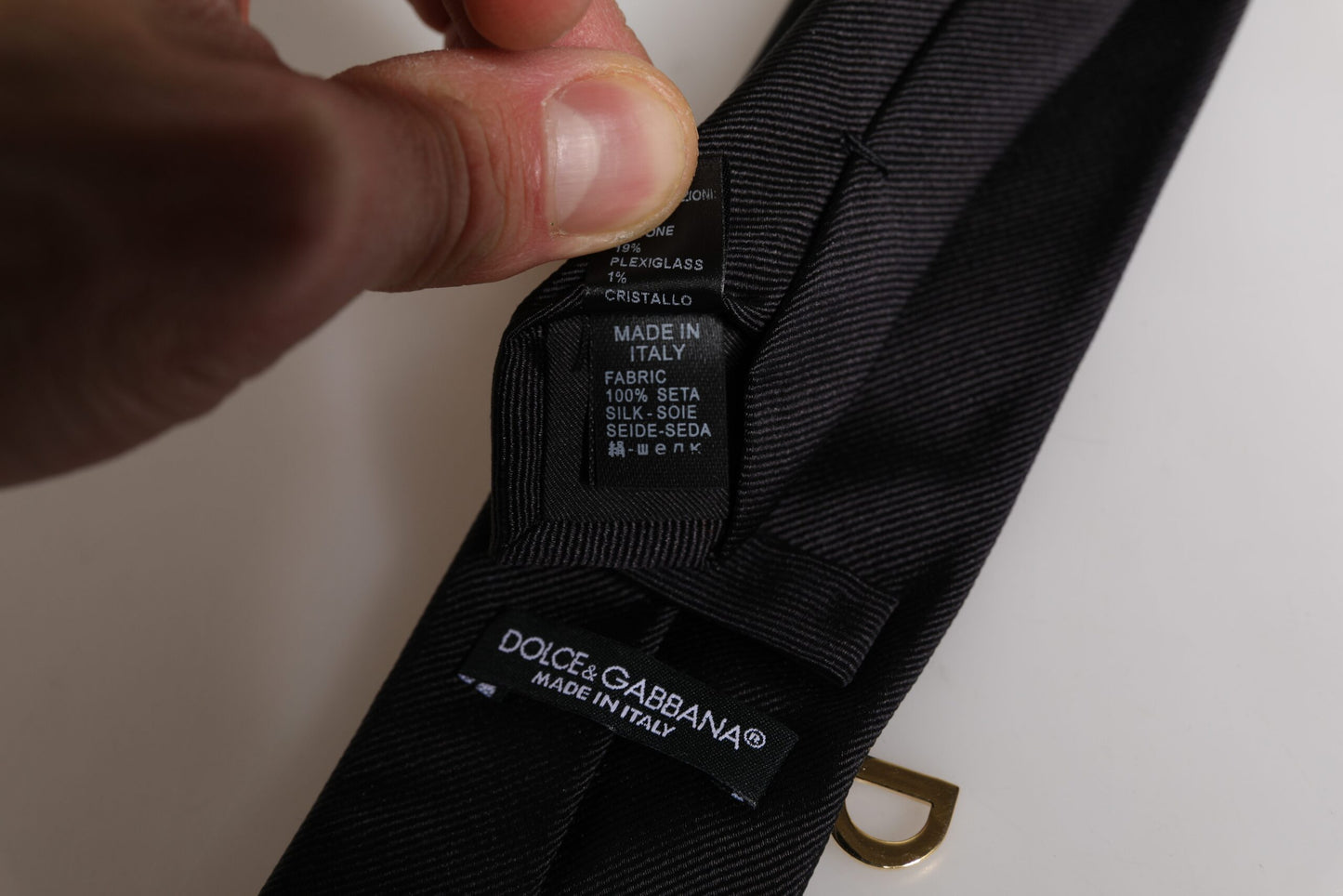 Dolce & Gabbana – Verstellbare Krawatte mit schwarzem Logo