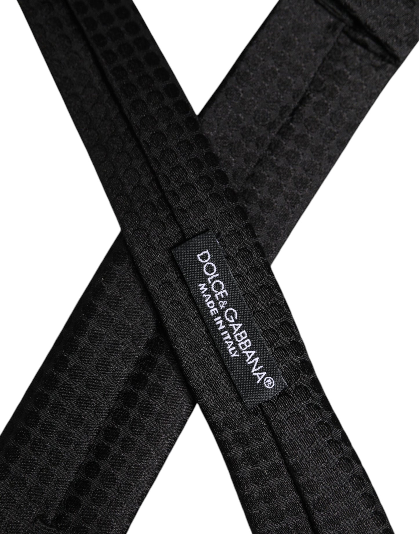 Dolce & Gabbana – Verstellbare Seidenkrawatte mit schwarzen Kreisen