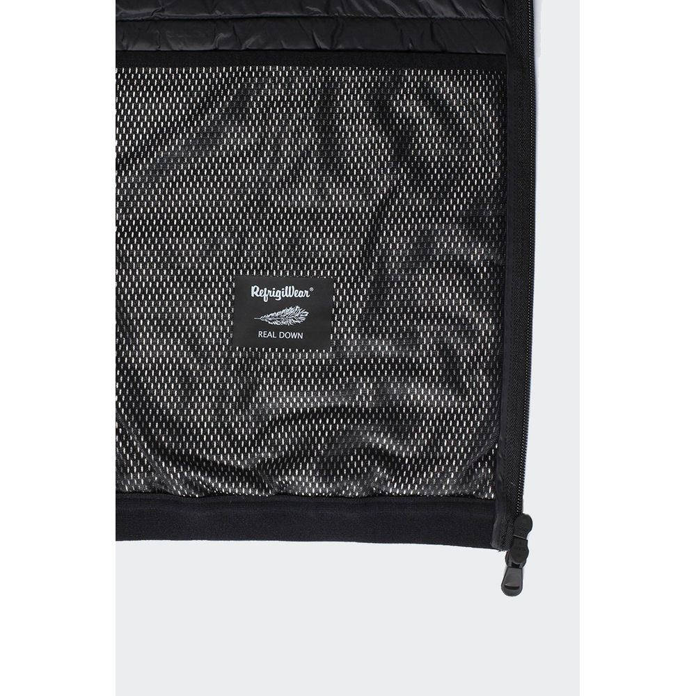 Refrigiwear Blaue Nylon-Herrenweste mit Daunenpolsterung