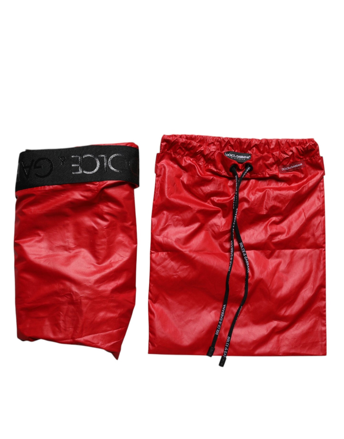 Dolce & Gabbana – Rote Polyester-Strandshorts, 2-teilige Bademode