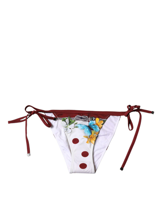 Dolce & Gabbana – Weißer Badeanzug mit Blumenmuster und Bikinihose
