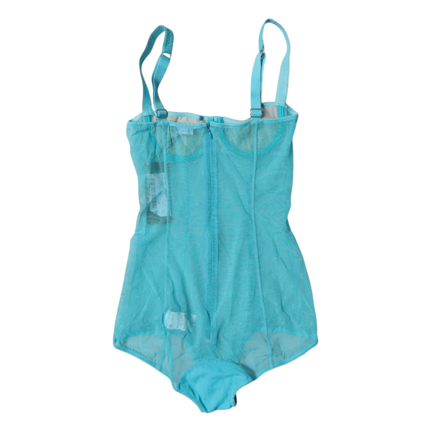 Dolce & Gabbana Blauer Tüll-Balconette-BH-Body-Unterwäsche