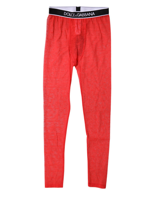 Dolce & Gabbana Rotes Logo Spitzen-Dessous Enge Unterhose