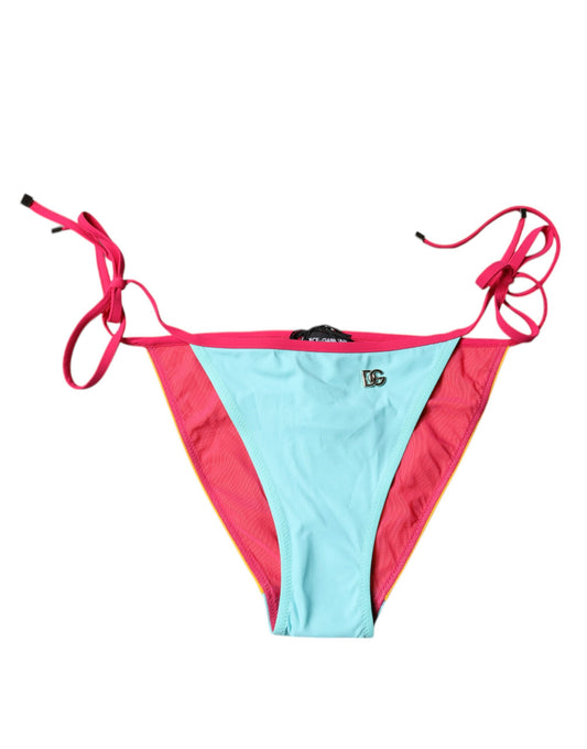 Dolce & Gabbana Mehrfarbiger Badeanzug mit Logo, Bikinihose, Bademode