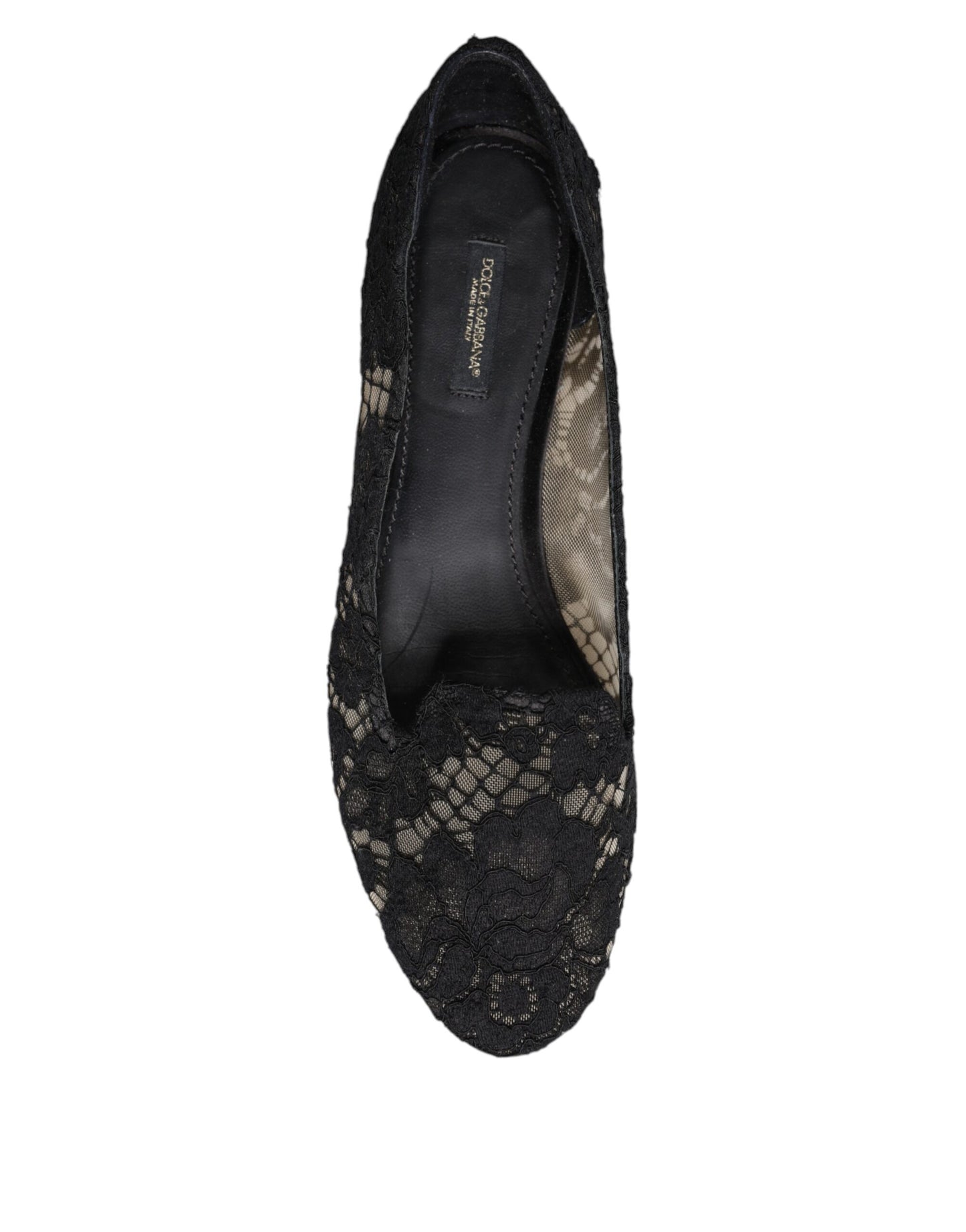Dolce & Gabbana – Schwarze Taormina-Schlupfschuhe mit Spitze