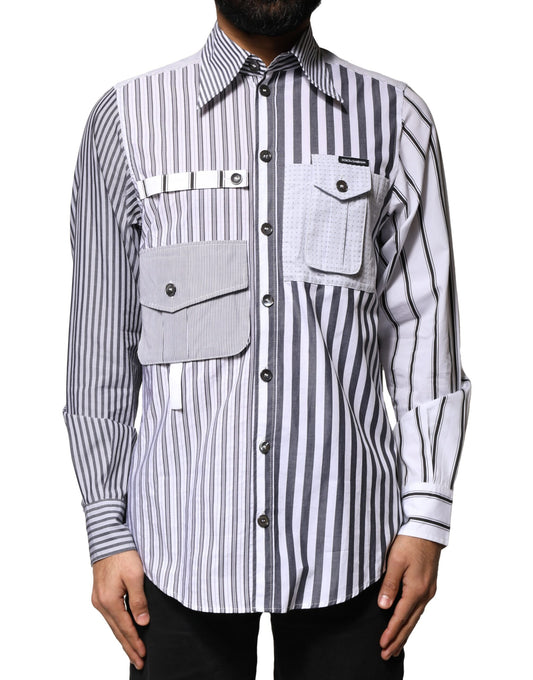 Dolce & Gabbana – Freizeithemd mit mehrfarbigen Streifen und Button-Down-Kragen