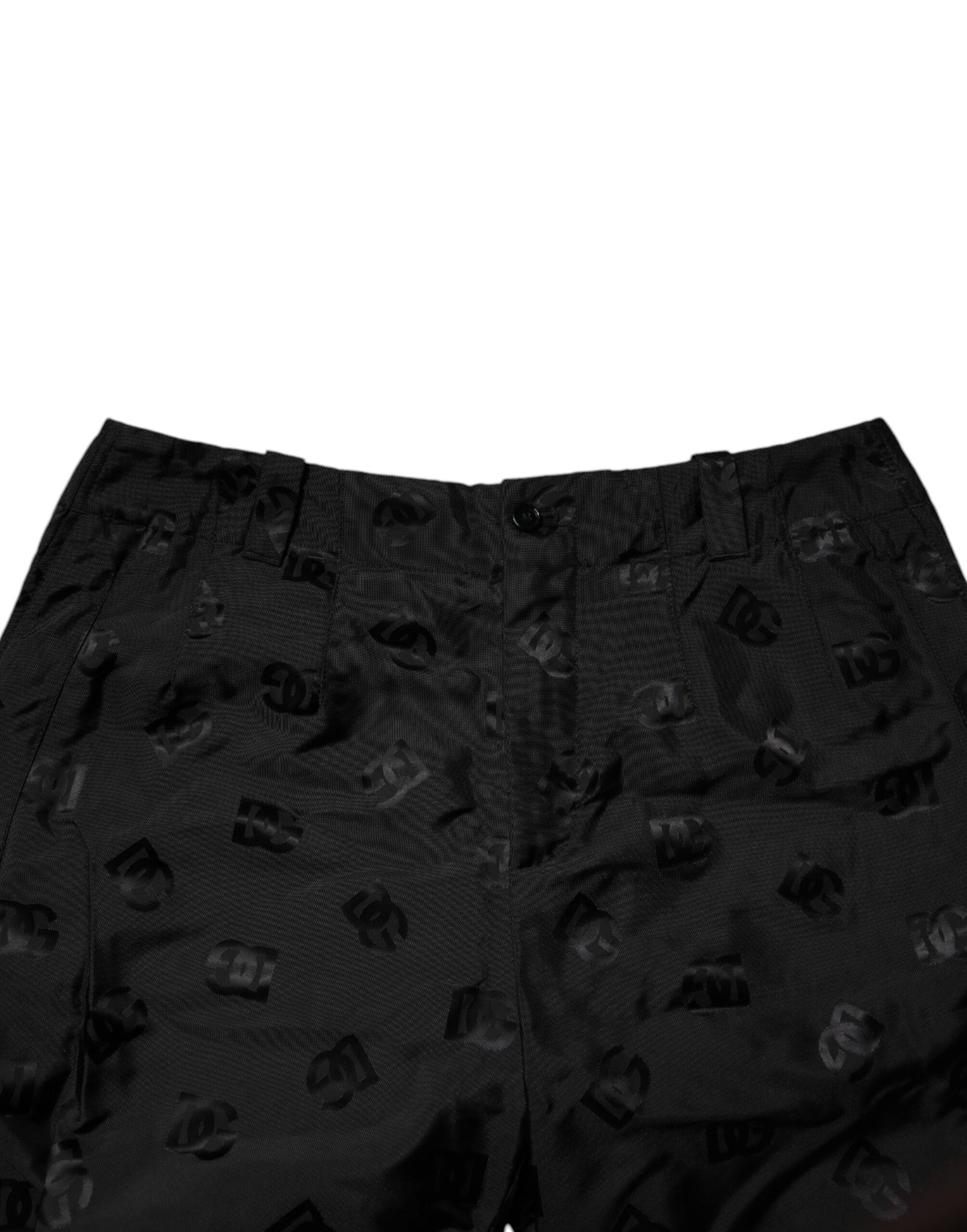 Dolce & Gabbana – Schwarze Hose mit geradem Bein und Logo-Monogramm