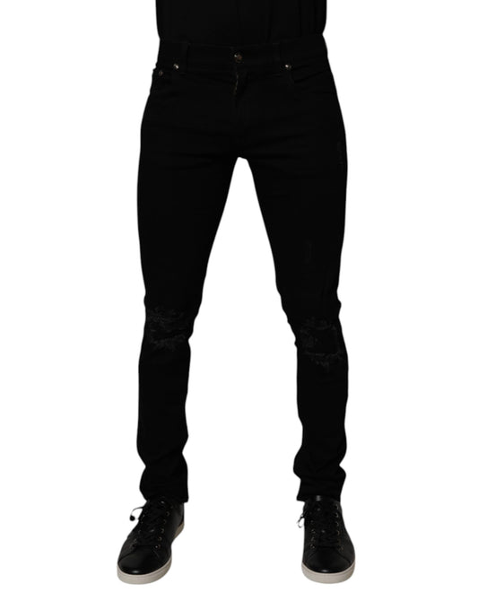 Dolce & Gabbana Schwarze Skinny-Jeans aus Baumwollstretch für Herren
