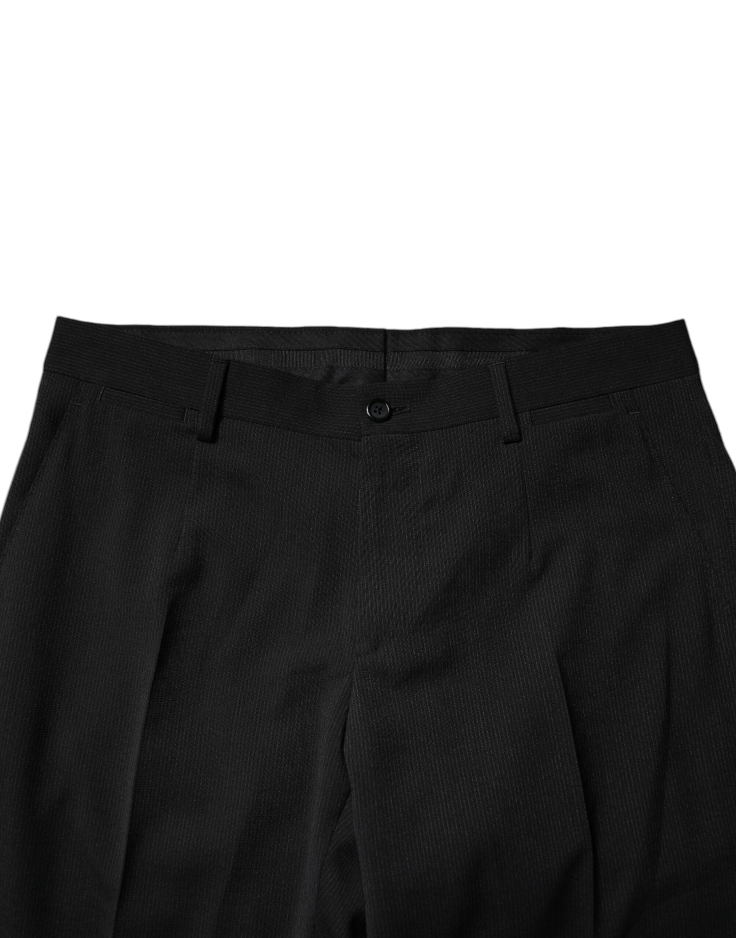 Dolce & Gabbana – Schwarze, konisch zulaufende Anzughose aus Polyester für Herren