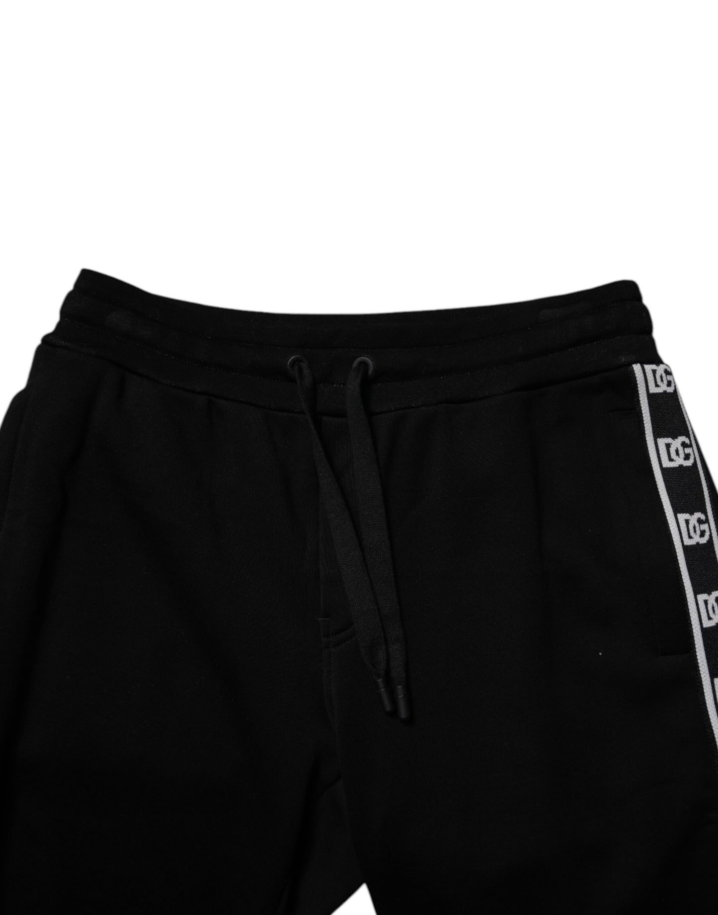 Dolce & Gabbana – Kurze Jogginghose aus schwarzer Baumwollmischung