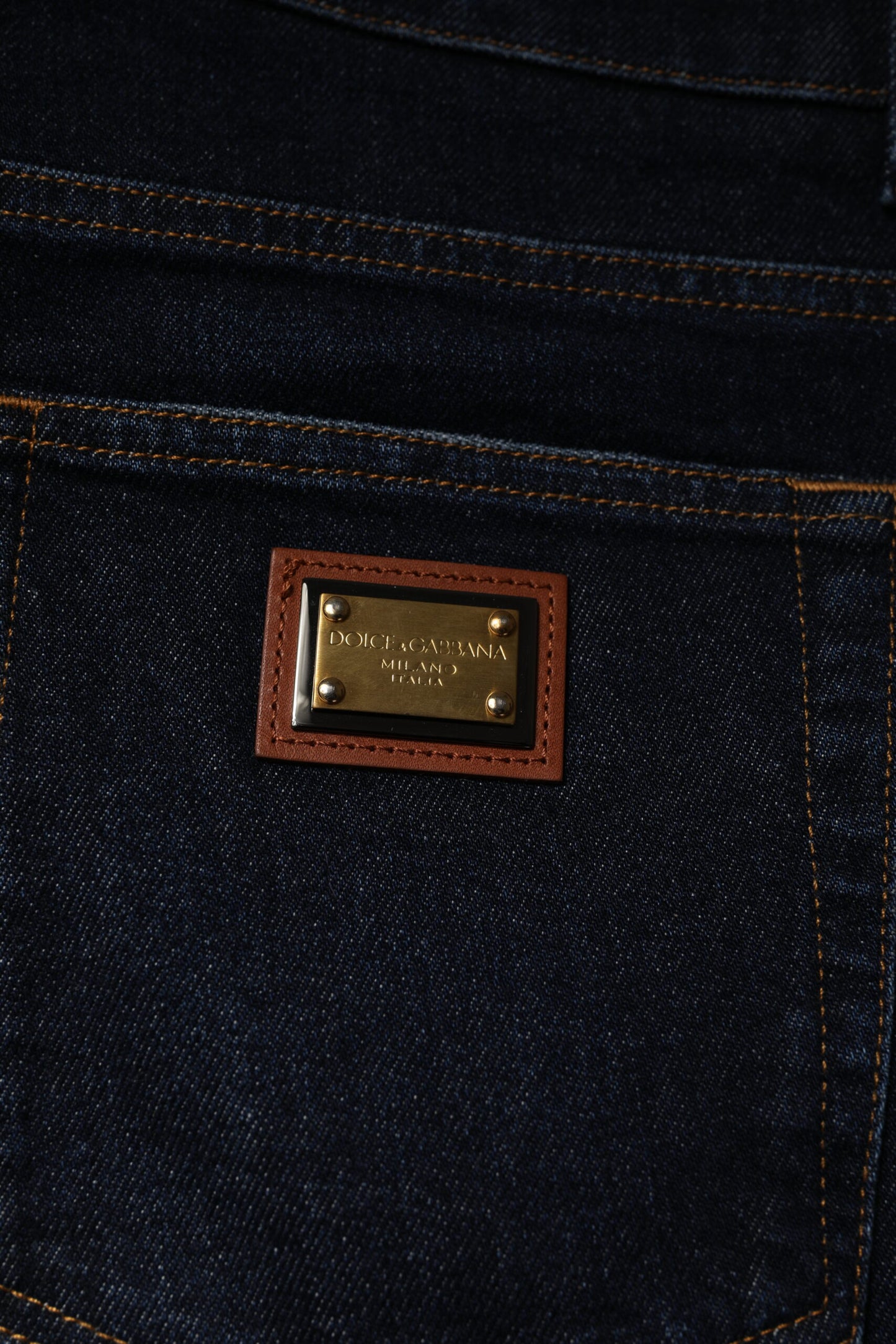 Dolce & Gabbana Dunkelblaue Skinny-Jeans aus Baumwollstretch