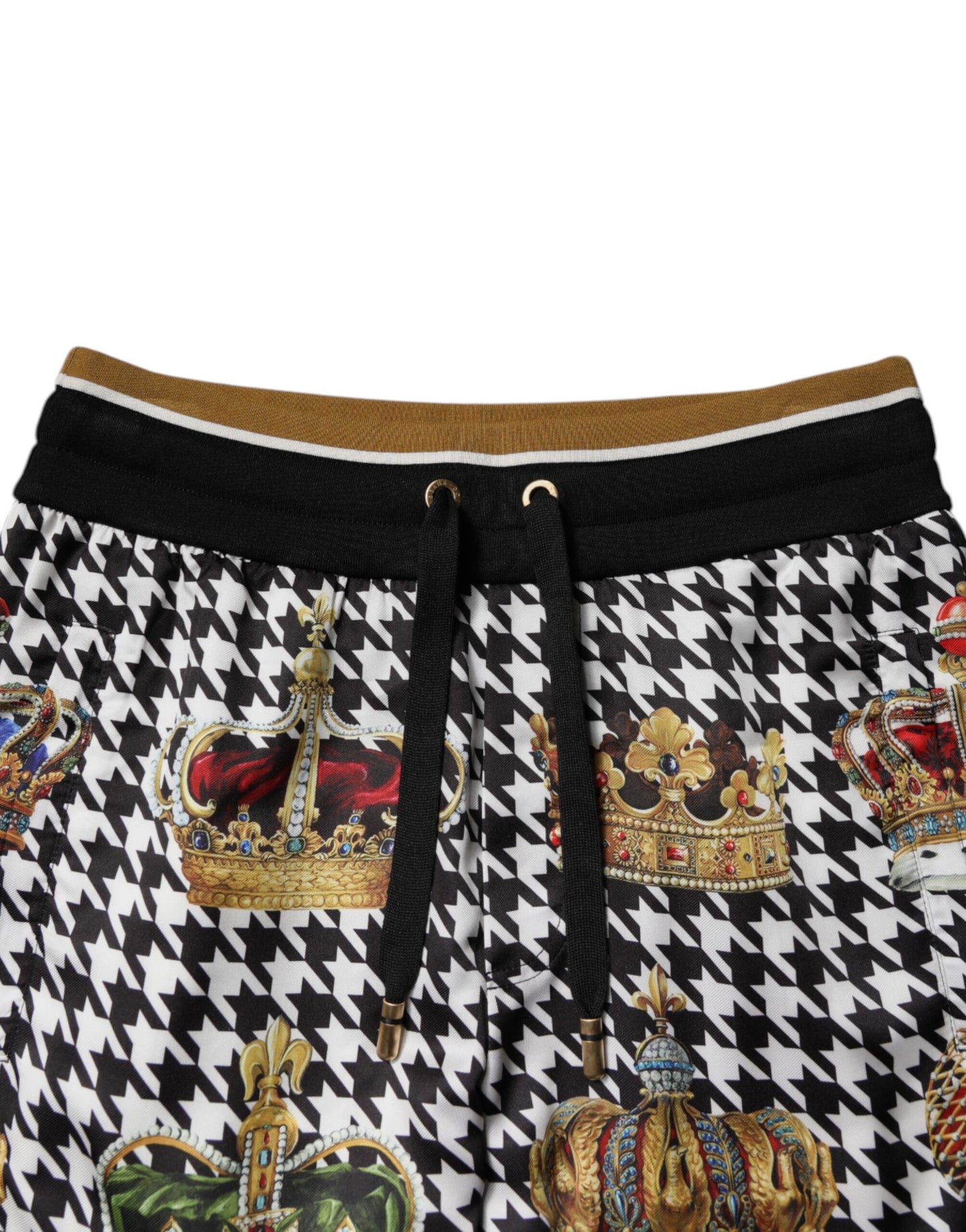 Dolce & Gabbana Multicolor Houndstooth Crown Herren Jogginghose Hose