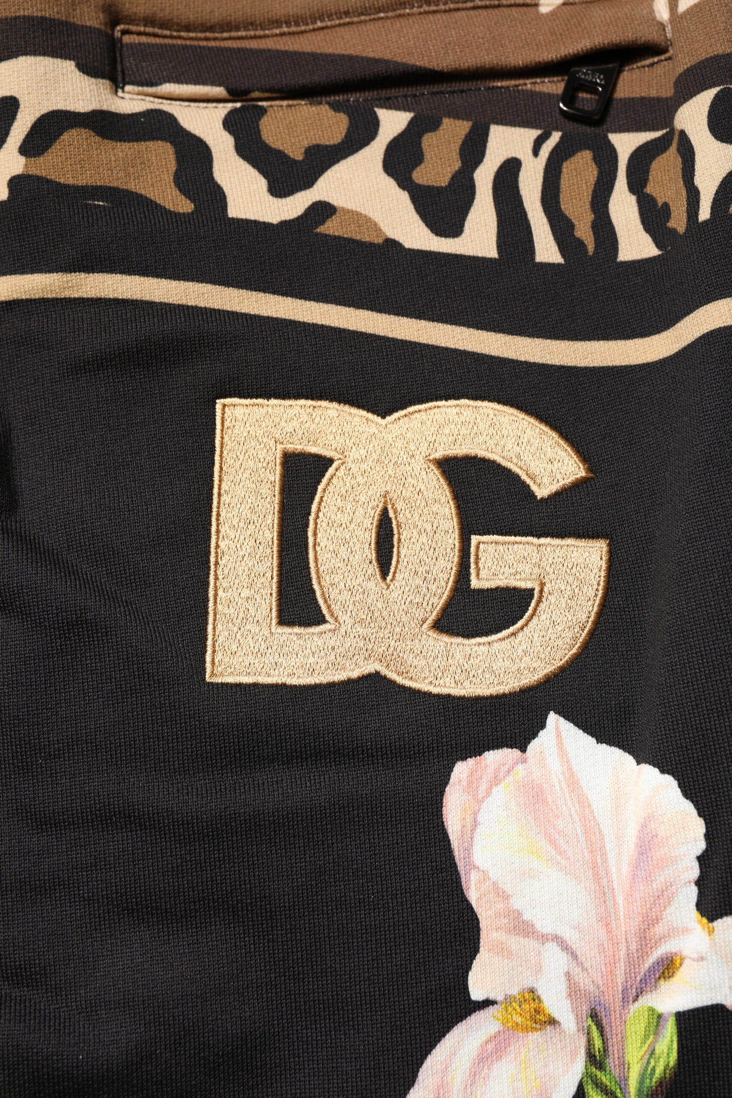 Dolce & Gabbana – Schwarze Jogginghose aus Baumwolle mit Blumenmuster