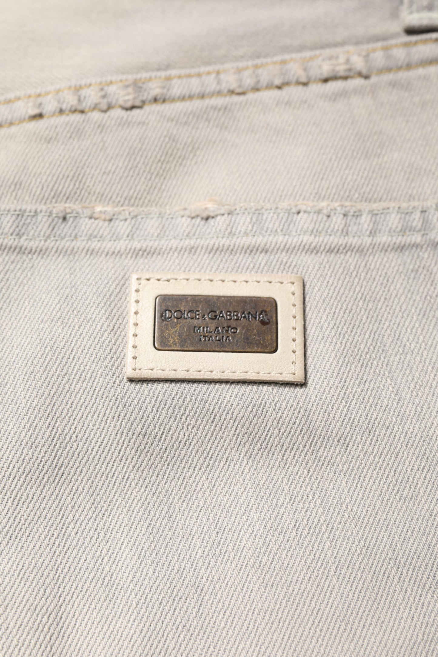 Dolce & Gabbana Hellgraue Skinny-Jeans aus Baumwolle