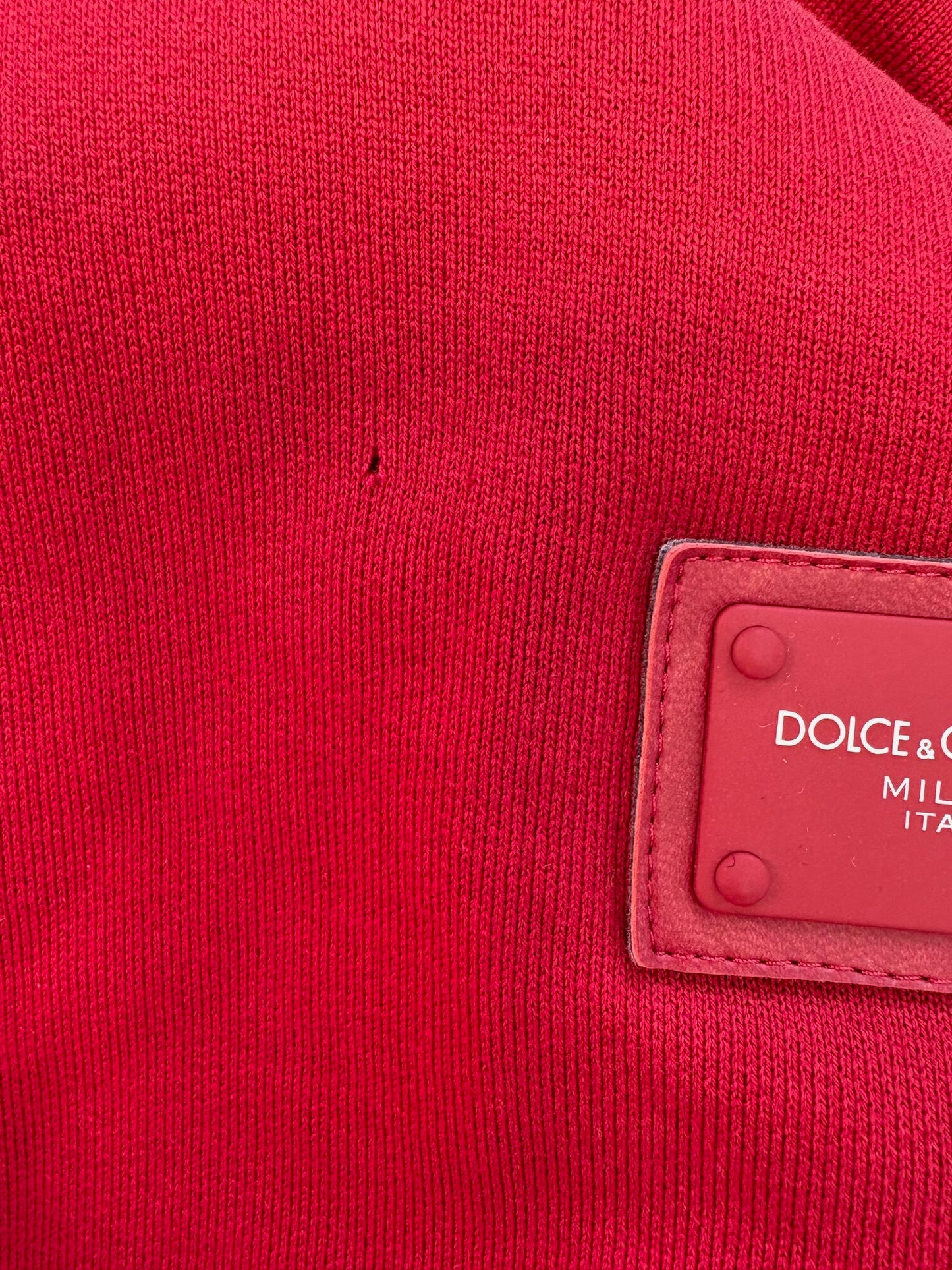 Dolce & Gabbana – Rotes Baumwoll-Sweatshirt mit Logo und Kapuze