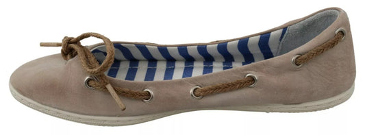 Pantofola D'Oro – Beigefarbene Loafer aus Wildleder mit Spitzenschleife und Ballerinas